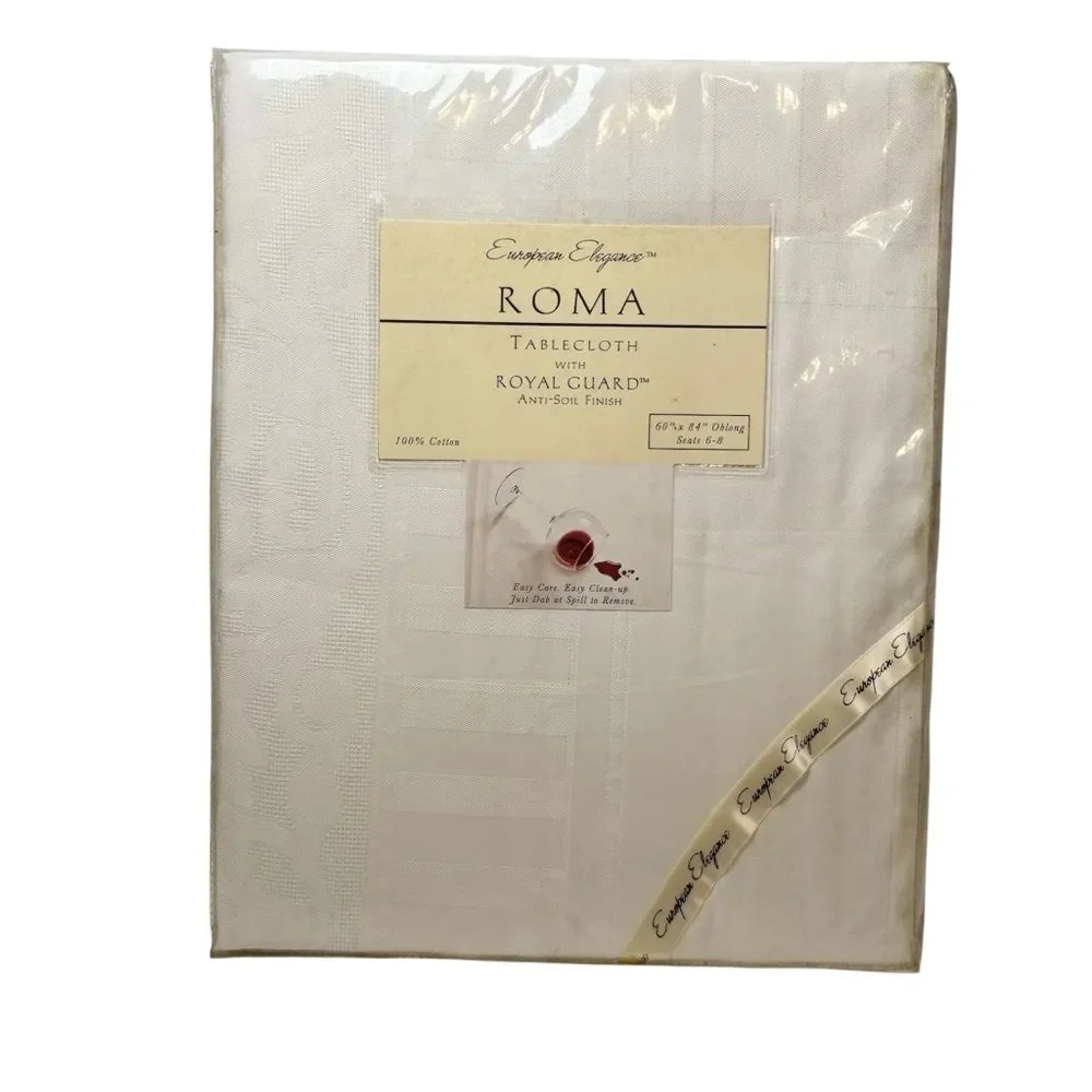 W C Designs Roma Tablecloth with Royal Guard Anti Soil Finish Oblong 60